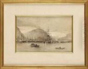 Bateaux En Rade by Eugene Boudin