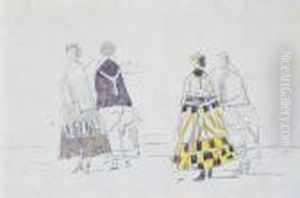 Etude De Crinolines Sur La Plage by Eugene Boudin