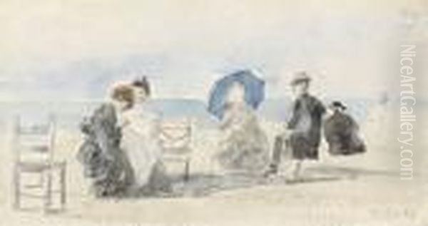 Personnages Sur La Plage A Trouville - view 1