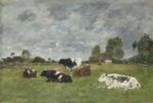 Vaches Aux Paturage by Eugene Boudin