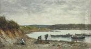 Brest, Les Barques De Peche by Eugene Boudin
