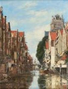 Vue D'un Canal A Dordrecht by Eugene Boudin