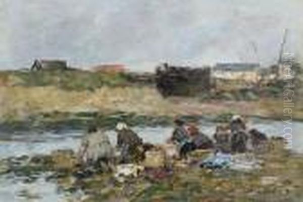 Laveuses Sur La Touques Pres De Trouville - view 1