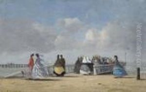 L'embarcadere A Trouville by Eugene Boudin