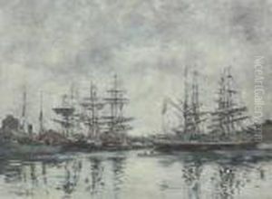 Deauville, Le Bassin by Eugene Boudin
