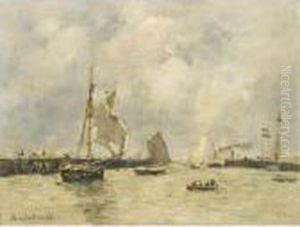 Trouville. Les Jetees. Maree Haute