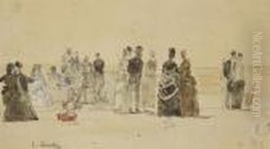 Sur La Plage by Eugene Boudin