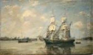 Voiliers Dans La Baie by Eugene Boudin