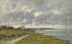 Hennequeville, Bord De Mer by Eugene Boudin
