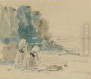 Lavandieres by Eugene Boudin