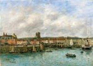 Le Port De Dieppe, Vue Prise Du Pollet, Vers 1892-1896 by Eugene Boudin