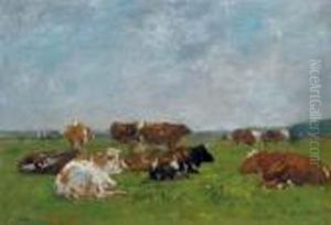 Vaches Au Paturage by Eugene Boudin
