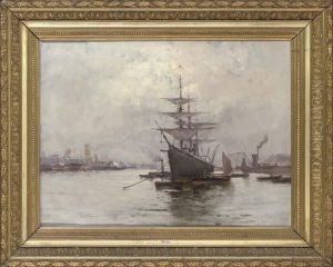 Ships In The Port by Eugene Boudin