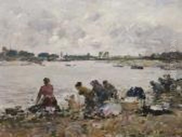 Laveuses Au Bord De La Touques - view 1