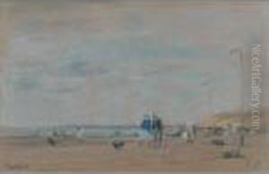 Scene De Plage by Eugene Boudin