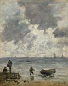 Le Havre. La Mer Au Soleil Couchant by Eugene Boudin
