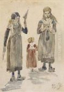 Trois Bretonnes by Eugene Boudin
