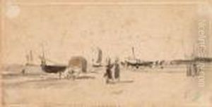 Breton Beach Scene by Eugene Boudin