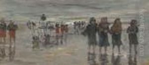 Pecheuses Revenant De La Plage, Berck by Eugene Boudin