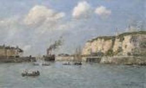 L'entree Du Port, Dieppe by Eugene Boudin