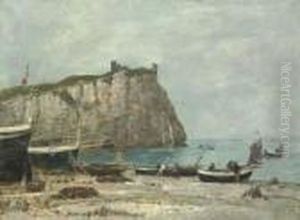 La Falaise D'aval, Etretat by Eugene Boudin