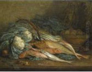 Nature Morte Aux Legumes Et Aux Poissons by Eugene Boudin