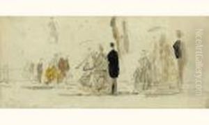 Crinolines Sur La Plage by Eugene Boudin