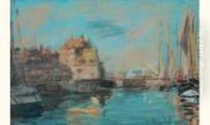 Honfleur, Le Vieux Bassin Et La Lieutenance by Eugene Boudin