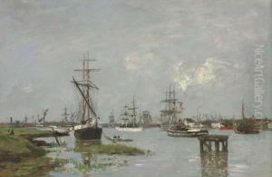 Le Port, Anvers by Eugene Boudin