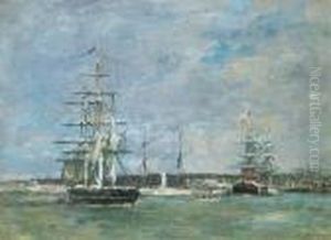 Le Havre. Un Bassin by Eugene Boudin