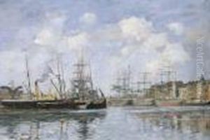 Le Havre. Le Bassin De La Barre by Eugene Boudin