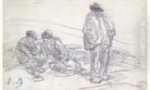 Le Repos Des Pecheurs, Circa 1875 by Eugene Boudin