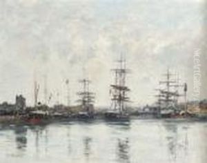 Le Bassin, Deauville by Eugene Boudin