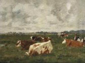 Vaches Au Pre by Eugene Boudin