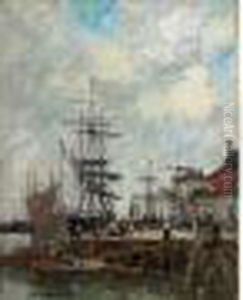 Dordrecht, Un Quai, Vers 1885-1890 Dordrecht, Un Quai, Vers 1885-1890