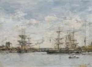 Deauville, Le Bassin by Eugene Boudin