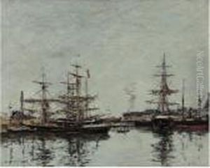 Deauville. Le Bassin by Eugene Boudin