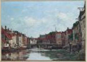 Dordrecht, Un Canal by Eugene Boudin