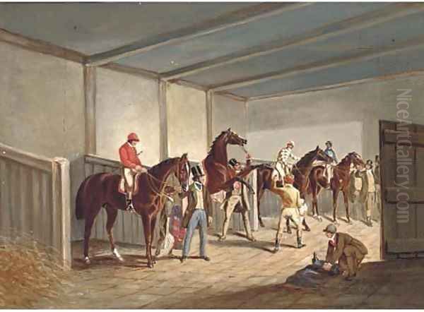 Raceshorses in a stable - view 1