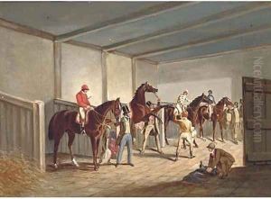 Raceshorses in a stable