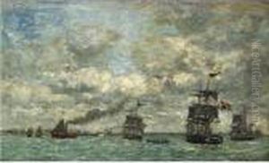 Anvers. Bateaux Sur L'escaut by Eugene Boudin