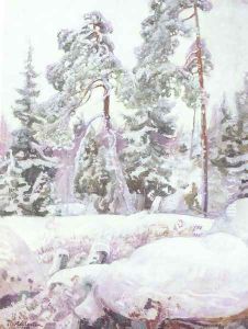 Ravio Lumessa (A Clearing in the Snow) by Pekka Halonen