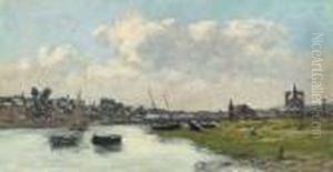 Le Port De Trouville by Eugene Boudin