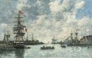 Le Havre, L'avant-port by Eugene Boudin
