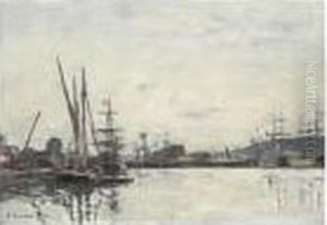 Deauville. Le Bassin by Eugene Boudin