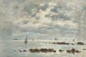 Maree Basse, Saint-vaast-la-hougue by Eugene Boudin