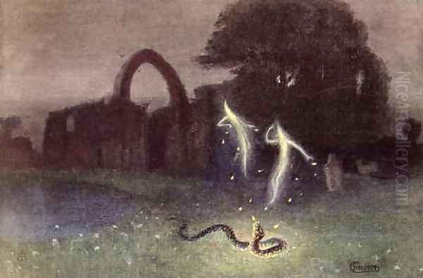 Will o the wisp and Snake by Hermann Hendrich