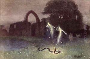 Will o the wisp and Snake by Hermann Hendrich