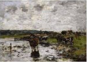 Vaches Au Paturage by Eugene Boudin
