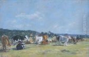 Paturage En Bord De Touques by Eugene Boudin
